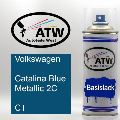 Volkswagen, Catalina Blue Metallic 2C, CT: 400ml Sprühdose, von ATW Autoteile West.